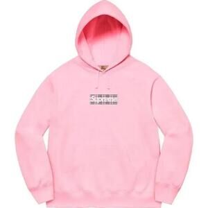 Supreme Pink Burberry Block Logo Hoodie - XL